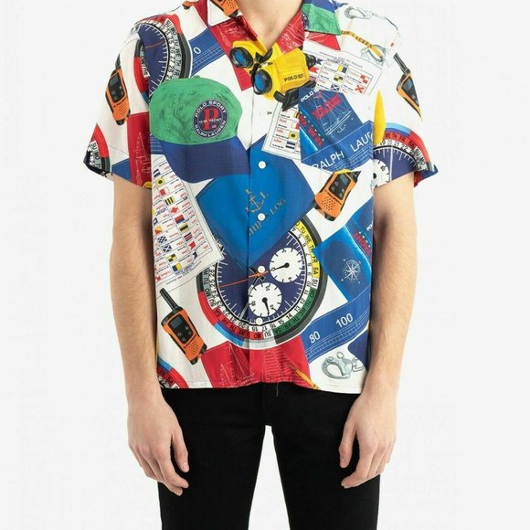 Polo Ralph Lauren Oceans Challenge Ships Log Yacht Club Slim Fit Shirt S, M - Picture 2 of 10